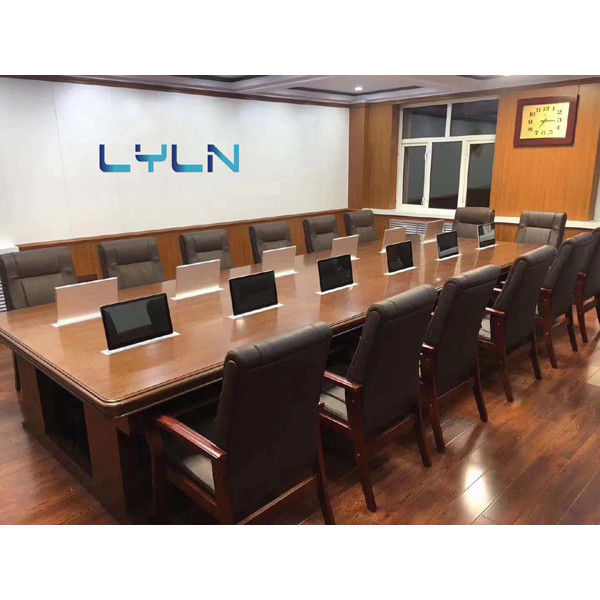 Motorized Retractable Monitor With Custom Top Panel 5mm Thick